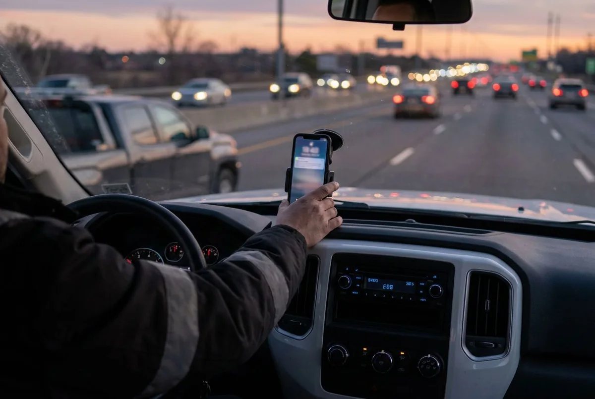 A job text arriving on a phone